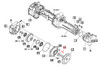 Mahindra front axle and MFD PTO bolt 6954264700 for 2015 2216 2615 2816 3015 3016 3616 1526 1626 and Max 22 24 25 26 28 compact tractors, securing components in the front axle housing, MFD PTO drive, steering knuckles, axle brake and related chassis assemblies.