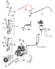 Mahindra fuel spill line 006009508D1 for Mahindra 3535 gear, 4035 gear, 4035 HST and 4035 PST tractors, used as the fuel spill/return pipe that connects along the injectors to route excess fuel back to the tank.