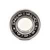 Mahindra 6004 spec ball bearing V6001106004 used in multiple transmission and rear axle locations including 4WD drive gears, PTO clutch and drive shaft, input/counter gears, reverse gears, lower link and lift rod, front drive, spiral bevel pinion, and mid PTO idler on 10 Series and eMax tractors.