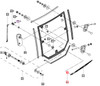 Mahindra 21 mm rubber grommet E007518529D1 for rear window/rear screen assemblies on cab tractors in the 60, 3500, 3600, 6000, 7000 and 8000 Series, including 7060, 8560, 3540, 3550, 3640, 3650, 6065, 6075, 7095, 8090 and 8100.
