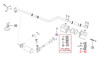 Mahindra banjo bolt 007200346C1, with related banjo suction port bolt 005552882R1, used for hydraulic pump suction, power steering piping and some fuel system banjo connections on various Mahindra 05, C, 25, 00, 20, 30, 35, 3500, 3600, 60 and mPower Series tractors.