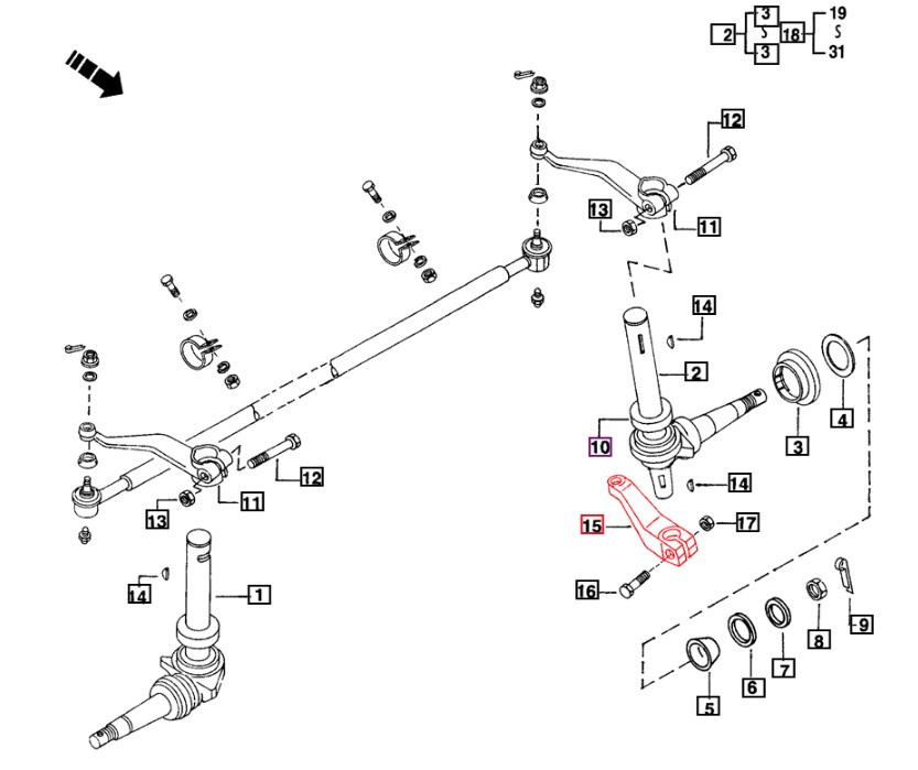 LH SIDE STEERING KNUCKLE ARM FOR MAHINDRA TRACTOR (005552862R3)