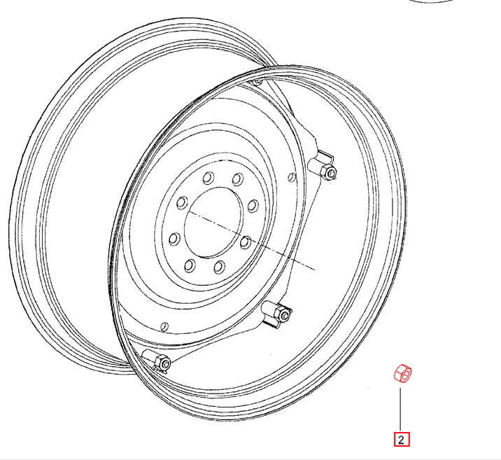 NUT REAR WHEEL FOR MAHINDRA 4500 4WD, 5500 4WD, 6000 4WD, 6065 4WD, AND ...