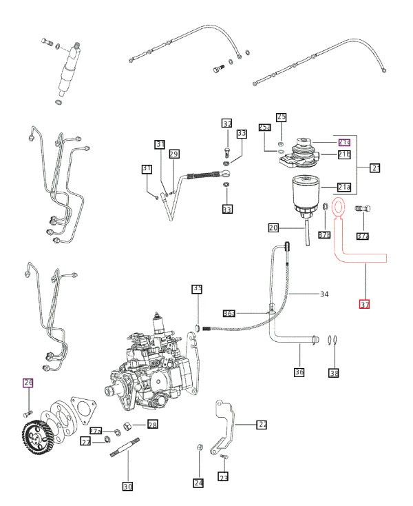 FUEL LINE FROM TANK TO FILTER FOR MAHINDRA TRACTOR (E007605606D92