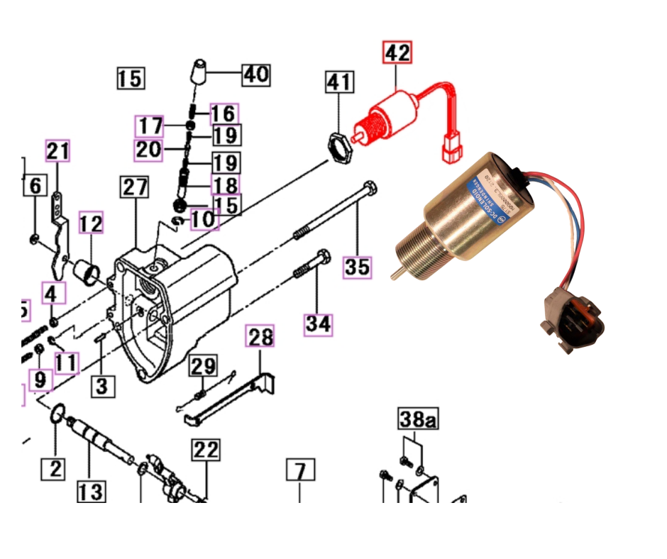 FUEL STOP SOLENOID FOR MAHINDRA TRACTOR MODELS MAX 22, MAX 24, MAX 25