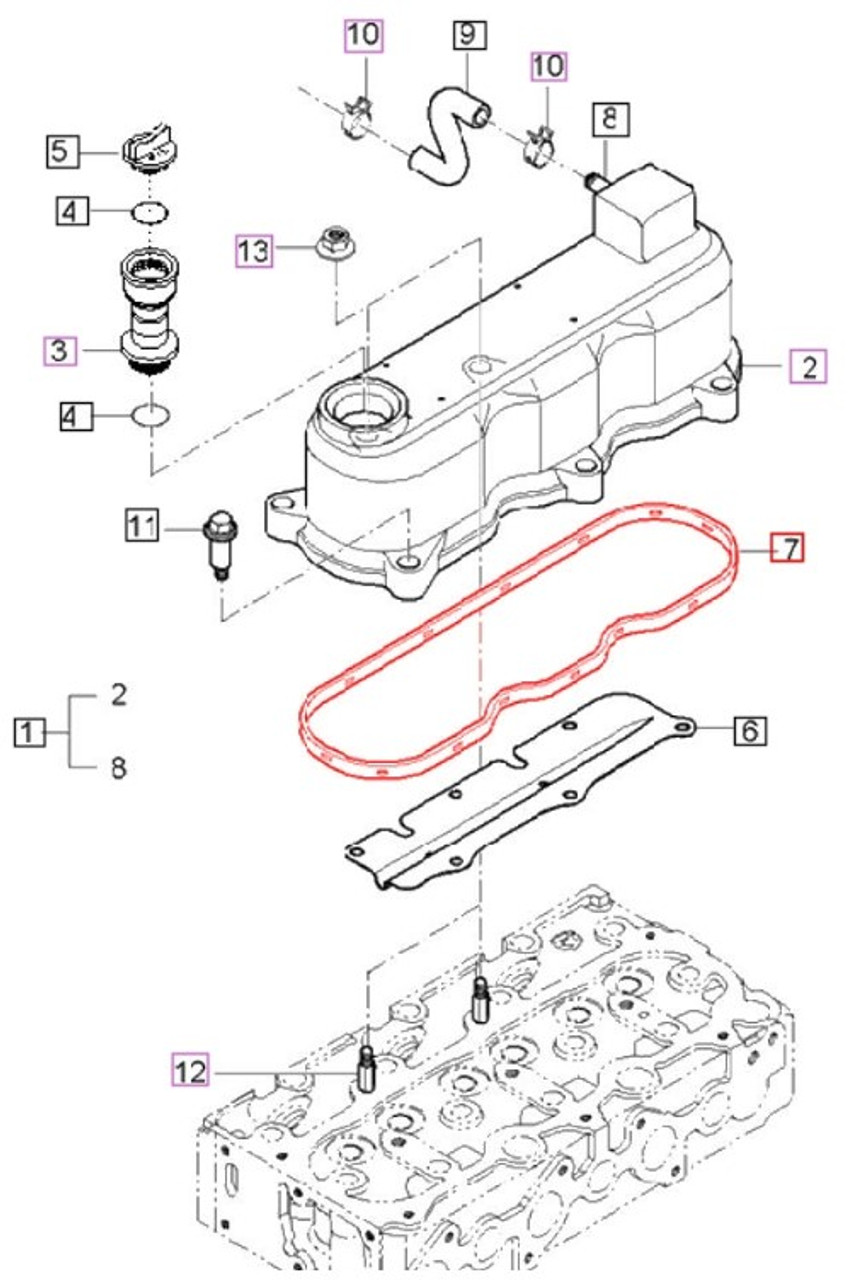VALVE COVER GASKET FOR EMAX 22 & EMAX 25 MAHINDRA TRACTORS (E575214521)