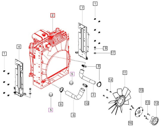 Mahindra Radiator Intercooler Assembly E008005831D91 7085 7095 8090 ...