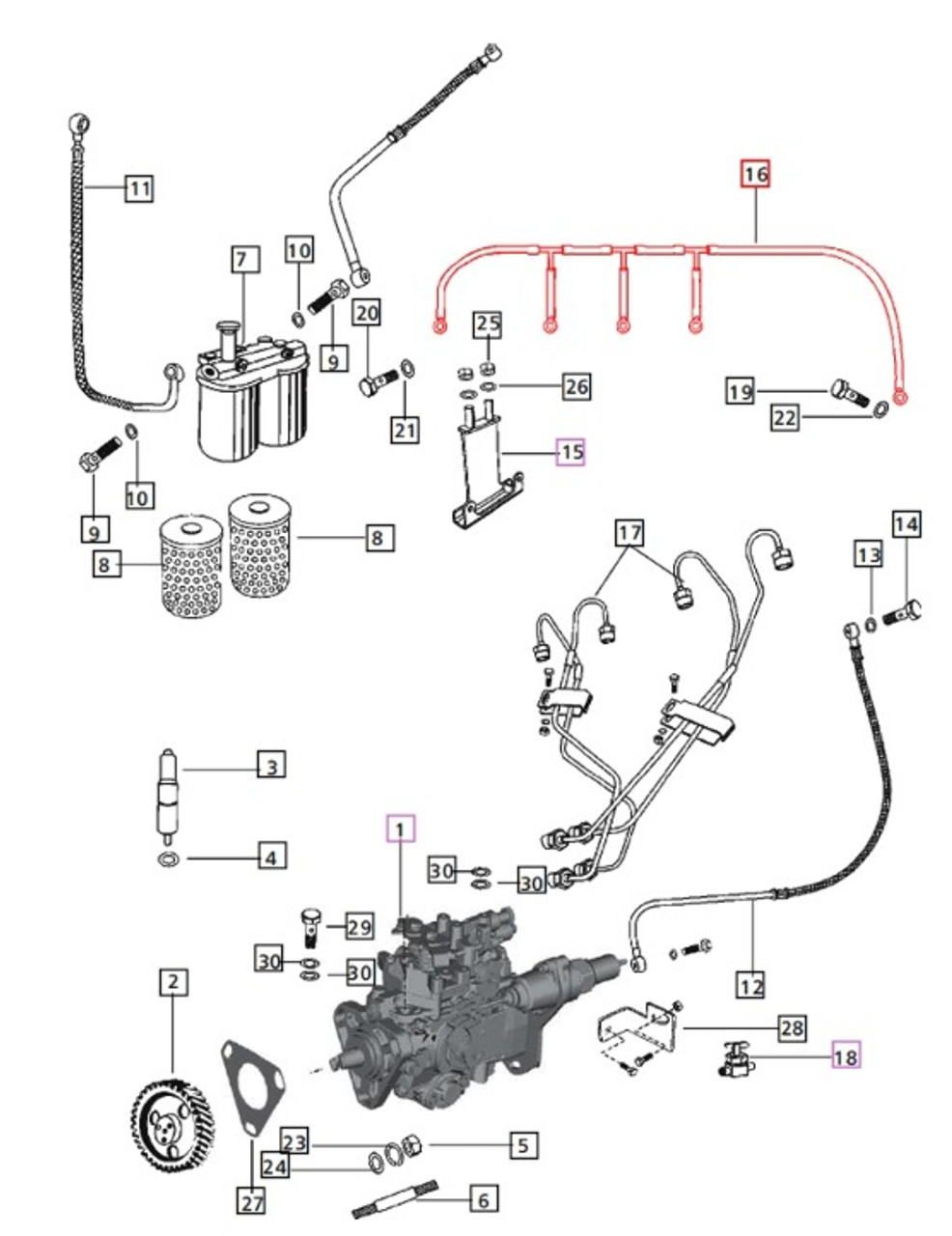 OVERFLOW INJECTOR LINE FOR MAHINDRA TRACTOR (006000813F1)
