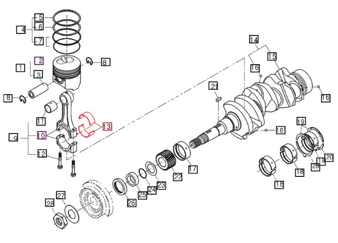UPPER/LOWER CONNECTING ROD BEARING FOR MAHINDRA TRACTOR (E630022312)