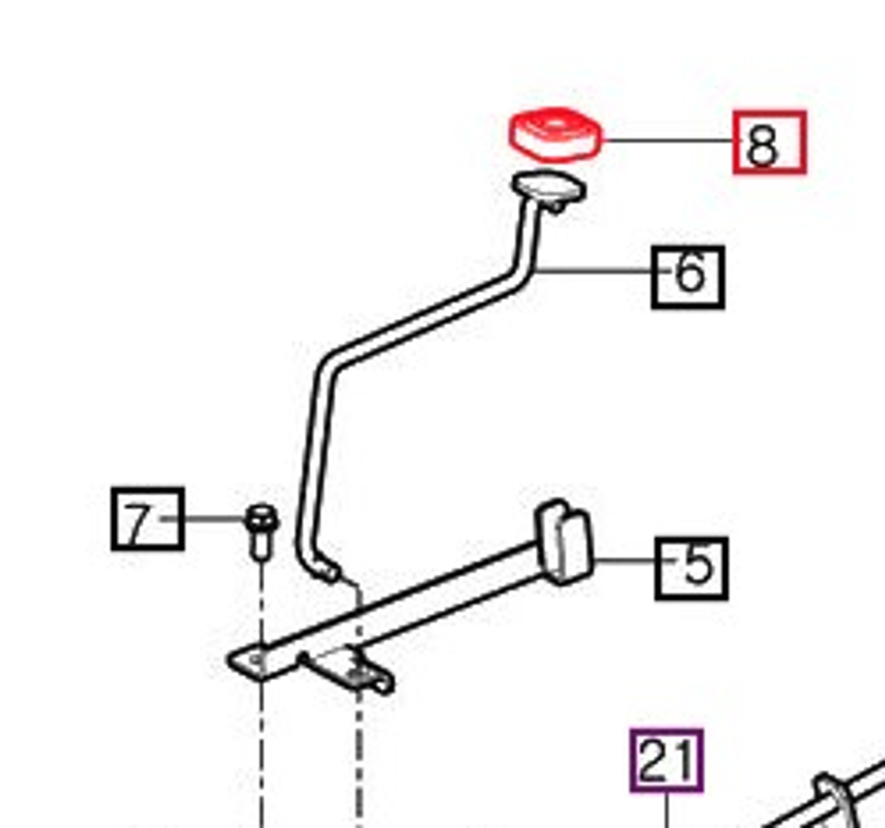 RUBBER PAD FOR PARKING BRAKE PEDAL ON MAHINDRA EMAX 20S TRACTOR