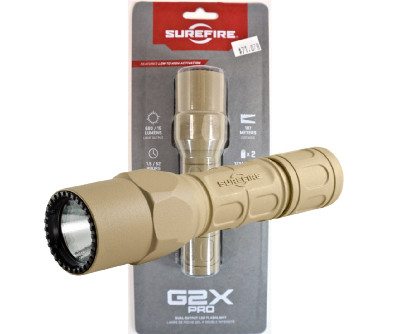 SUREFIRE(シュアファイア) LEDライト G2X デュアルスイッチ 茶 G2X-D