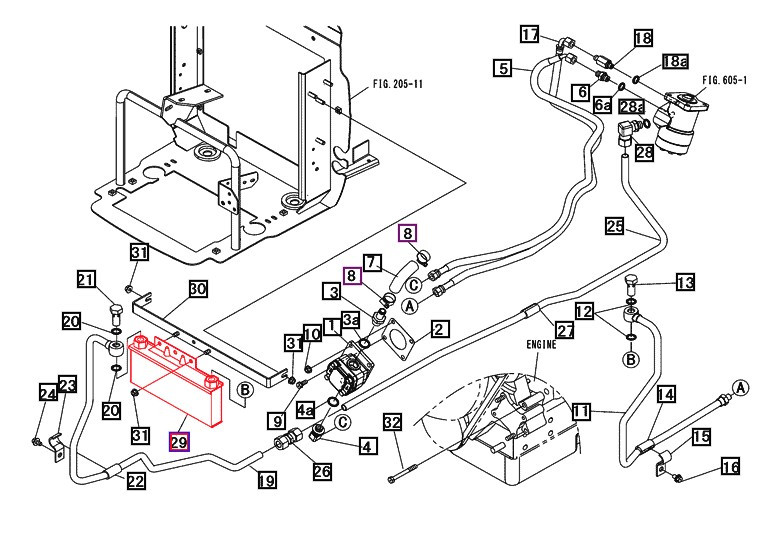 HYDRAULIC OIL COOLER FOR MAHINDRA TRACTOR MODELS 1526 HST, 1533 HST