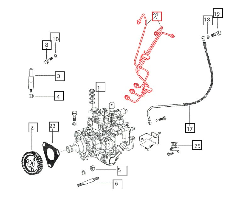 HIGH PRESSURE FUEL LINES FOR LATE 4500 & 4530 MAHINDRA TRACTOR