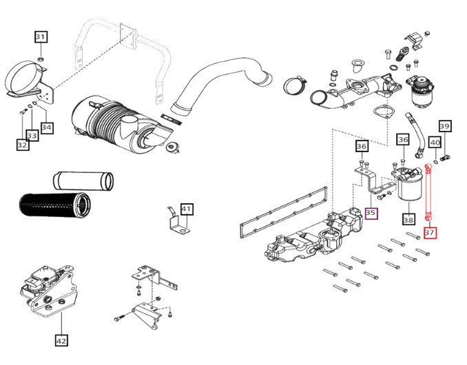 FUEL LINE FROM TANK TO PREFILTER FOR 4540 & 4550 MAHINDRA TRACTOR