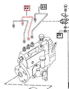 FUEL LINE (HIGH PRESSURE) FOR 2 INJECTOR ON MAHINDRA TRACTOR