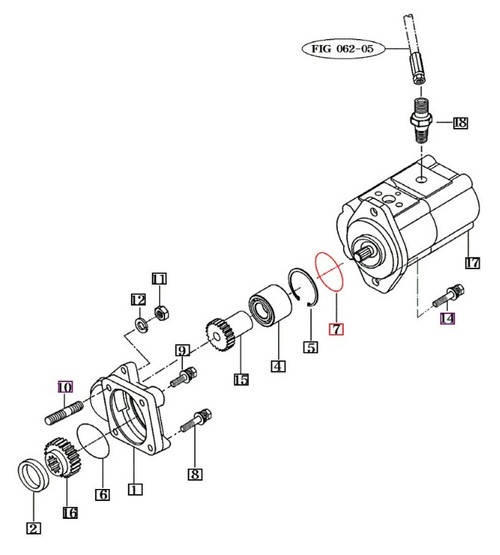 Mahindra V7231020080 hydraulic gear pump O-ring image alt text: Mahindra V7231020080 small black rubber O-ring, S-type seal used on 10 Series tractor hydraulic gear pumps and hydraulic pipe connections on 2310, 2810, 3510, 4010, 4110, 4510, 5010, 6010 and 6110 models to keep hydraulic oil contained and system pressure stable.