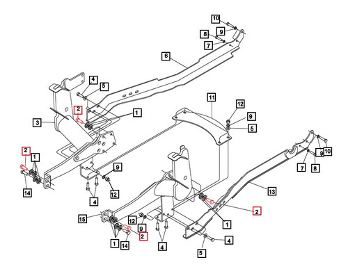 Mahindra KMW05692148 M14 x 2.0 x 40 grade 10.9 cap screw used in KMW loader mounting brackets and hardware on 2815, 3016, 3316, 3616, 1526, 1533, 1538, 3550, 1626, 1640 and 3650 tractors to securely fasten the loader frame to the chassis.