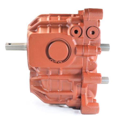 Mahindra 11102302001 / 11102302000 20cc HST assembly for eMax 22/25 and eMax L22/L25 tractors, compact hydrostatic transmission module with integrated pump and motor that bolts to the rear axle housing to deliver smooth forward and reverse speed control.