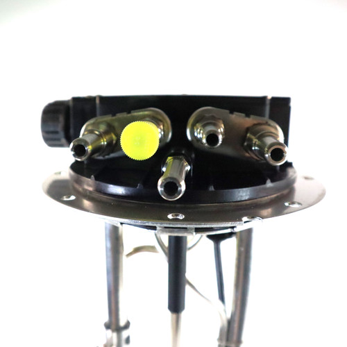 Mahindra UREA (DEF) level sending unit 18711122204 shown as a vertical in‑tank sensor and float assembly that mounts in the DEF tank on mForce105XL and mForce 105 tractors, measuring urea fluid level for the dash gauge and SCR emissions system, superseding earlier part numbers.