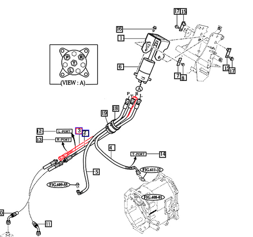 Mahindra 12274072500 OEM Hyd1180 LH hose assembly is built as a high-pressure hydraulic line for the power steering system on 2555 and 2655 T4 tractors, designed to withstand steering pressures and routing from the steering valve to the cylinder on the left side of the chassis