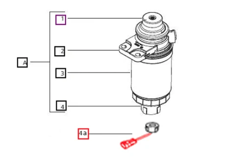 Mahindra Bosch water-in-fuel sensor pigtail harness 1801AAA05551N, replacing 007704440B1, for the fuel filter and water separator warning-sensor circuit — sensor not included