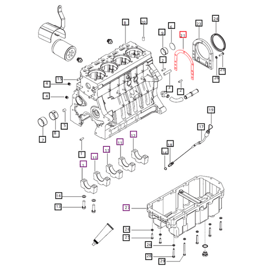Mahindra 000708907R1 rear oil seal retainer gasket for multiple tractor series, thin formed gasket that fits between the crankshaft rear oil seal retainer and the engine crankcase to prevent engine oil leakage at the rear main seal area; one used per engine, with 0000000JQ and 001233555R1 serving as alternates or related gasket numbers in some models and gasket kits.
​