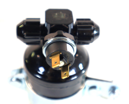 Mahindra HVAC dryer assembly 19958303400 receiver drier canister with mounting bracket for mForce 100 4510 and 7010 cab tractor air conditioning systems.