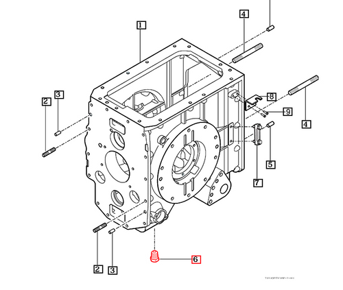 Mahindra 16701015001 magnetic drain plug assembly, steel plug with built‑in magnet and sealing washer that threads into transmission and front axle drain ports on various Mahindra tractors to drain oil and trap fine metal particles.