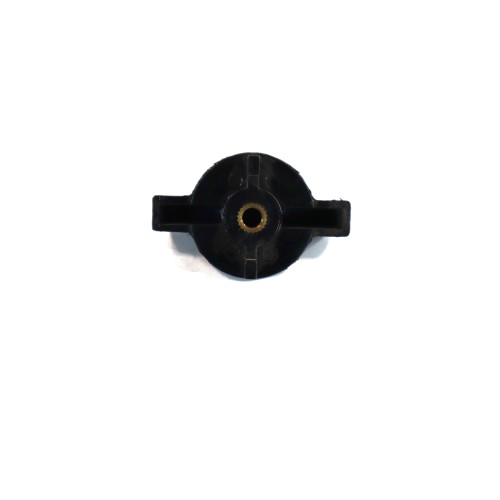 Mahindra 36508410010 side panel locking knob for 2810, 3510 and 4110 old sheet‑metal tractors, round molded knob with threaded stud that secures the fan cover/side panel and unscrews by hand to remove the side shield for service.