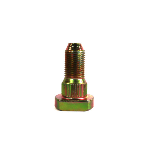 Mahindra rear lug bolt 006500909R1 for 35 Series and 3500/3600 Series tractors, OEM wheel bolt that fastens the rear rim to the hub on AG, turf and industrial Titan tire configurations; lug nut 003047575R2 sold separately.