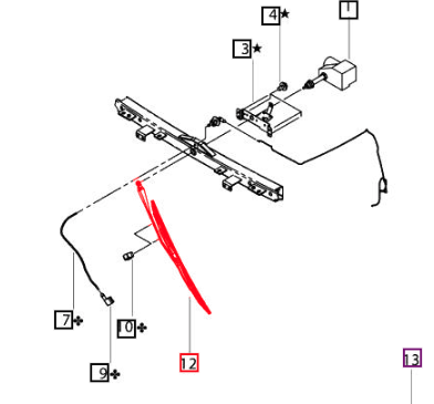 Mahindra front windshield wiper arm and blade assembly E007517194D91 for 7060 8560 mPower 75P 85P 6065 6075 7095 8090 8100 cab tractors
