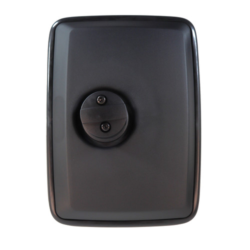 Mahindra 19127029200 RH and 19127029100 LH cab side mirrors for 9110, 9125, mForce 100, mForce 105 and mForce 105XL tractors, rectangular rearview mirrors on adjustable arms mounted to the cab frame, with left and right mirrors differing and selected from the driver’s seat perspective.