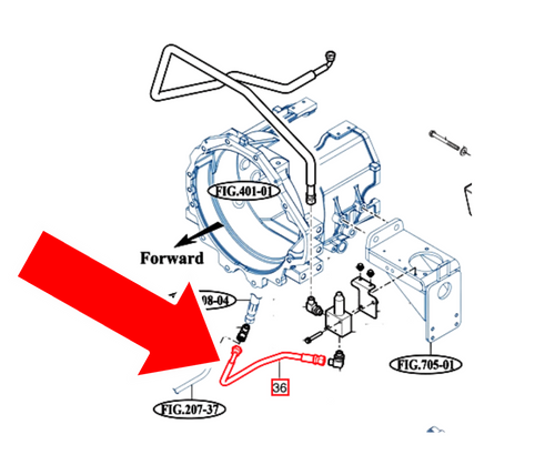 Mahindra 12284073400 hydraulic hose assembly 500 mm for 2555, 2655 and 2660 HST and HST Cabin tractors, black high-pressure hose with crimped fittings used on the joystick hydraulics to connect the loader control valve to the tractor hydraulic circuit.