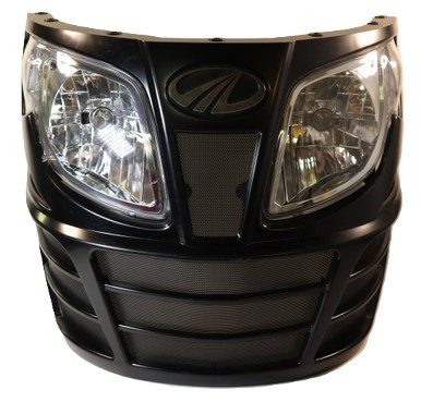 Mahindra 11376013000 cover sub, front grille for 2600 Series 2655 and 2665 tractors, molded front grille/hood panel that mounts on the bonnet and houses the front screen and emblem.