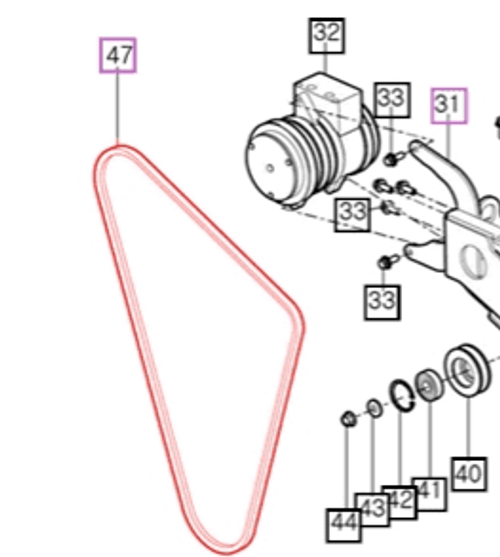 Mahindra V Belt (17468079300) Conditioner Rec A58 Air – Fits 2538, 2545, 2638, 2645 Cabin Models (From 2016)