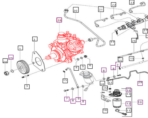 Mahindra OEM CRS common rail fuel pump 006013024H91 for Tier 4 diesel fuel injection on 2555/2565/2655/2660/2665/2670, 4565, 5555/5565/5570, 6065/6075, 7085/7095, 8090/8100, 9110/9125 and mPower 75/85 tractors.