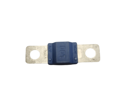 100 amp maxi blade fuse 007703239C1 / 007708404V01 for Mahindra 5100 Series 5145 4WD and 5155 4WD tractors, mounted in the scuttle wiring harness as the main protection fuse for the electrical system.