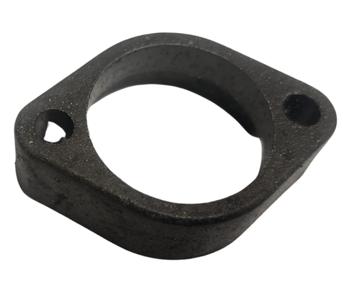 Mahindra joystick valve body cable retainer flange 8830584 shown as a small metal mounting flange that bolts to the Besko loader valve and anchors the joystick control cable sheaths on 10 Series and 2555 cabin tractors.