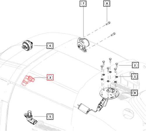 Mahindra 007706883K91 OEM pickup sensor for 1120, 1123, 1126, 2123, and 2126 tractors, mounted in the electrical sensor assembly to detect speed or position and provide feedback to the farm machinery controller or instrument cluster for proper tractor monitoring and control