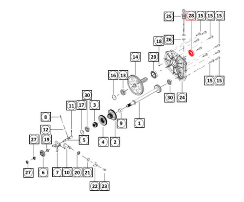 Mahindra 006517863V1 OEM unitised oil seal for PTO driven shafts and front axle hubs on 1120, 1123, and 1126 HST sub-compact tractors, designed with multiple sealing lips to keep lubricant in and contaminants out at critical transmission and front axle sealing points.