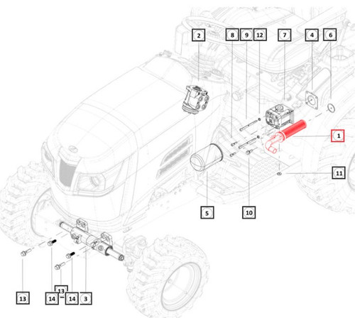 Mahindra hydraulic suction strainer filter 007221106K91 for 1100 Series 1120, 1123, and 1126 HST sub‑compact tractors, OEM hydrostatic transmission suction filter used in the hydraulic pump and steering assembly; O‑ring 000704348R1 sold separately.