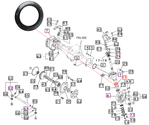 Mahindra oil seal 08401045629 is a front axle seal used in the front axle MFD (3/3) on 15 Series 2015 gear 4WD and 2015 HST 4WD and 16 Series 2216 gear and 2216 HST tractors, typically two seals per front axle to seal between the kingpin and final drive. The same kingpin-to-final-drive front axle oil seal is specified in the front axle groups on Max 22 HST, Max 25 HST, Max 24 HST, Max 25 XL HST and in the front axle (4/5 or 4/7) axle brake sections for 1500 and 1600 Series tractors such as 1533, 1538, 1635 and 1640 OS and cabin models.