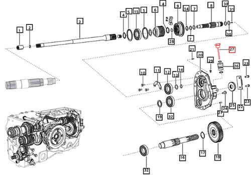 Mahindra dipstick 006507444D1 is the transmission dipstick fitted in the PTO section part 1 of 35 Series 3535, 4035, 4535 and 5035 gear, HST and PST tractors, used to check transmission and PTO oil level. The same compact transmission dipstick is specified for 3500 Series 3540 and 3550 HST/PST and cab versions and 3600 Series 3640 and 3650 HST/PST and cabin T4 tractors, where one dipstick is used per transmission PTO section.