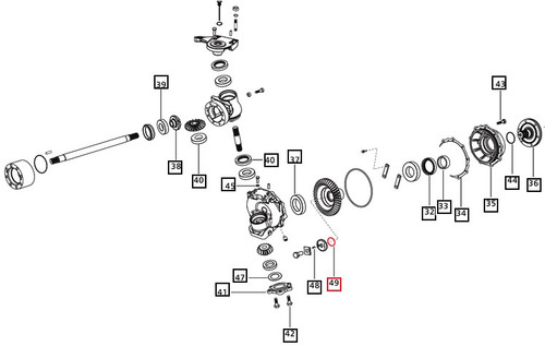 Mahindra compact front axle wire snap ring E006514090D1 is a wire-style snap ring used on the right-hand and left-hand compact front axle spindle and hub assemblies on 3500 Series 3540 PST T4 and 3540 HST T4 tractors. It is also specified for both sides of the front axle on 3500 Series 3550 HST/PST T4, 4500 Series 4540 and 4550 4WD T4 and 3600 Series 3640 and 3650 HST/PST T4 models, where it retains bearings or hub components in the compact front axle.