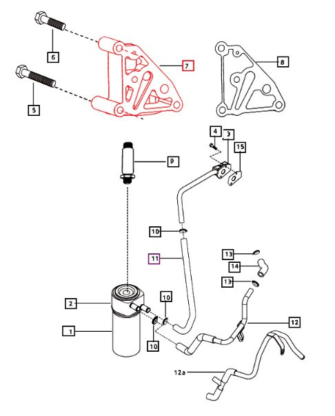 Mahindra engine oil filter mounting bracket 006002819C1 casting for lube oil filter and cooler piping on 5525 6025 4500 5500 6000 5520 6520 5530 6030 6530 7060 8560 2555 2565 2655 2665 6065 6075 7085 7095 8090 8100 9110 9125 tractors