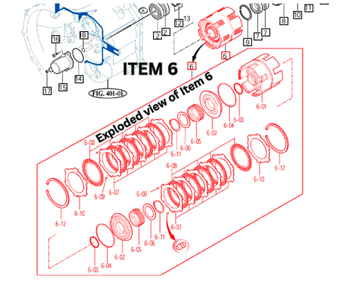 Mahindra forward/reverse clutch assembly 14542092001 shown as a stacked wet clutch pack installed in the forward and backward gear section of the 2660 PST and 2660 PST Cabin transmission and rear axle housing.