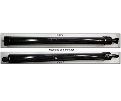 Mahindra MH4110406301 steel double‑acting hydraulic tilt cylinder for TEC 6065/6075L‑CL loaders on 6075 tractors, mounted between the loader boom and bucket to tilt and dump the bucket.