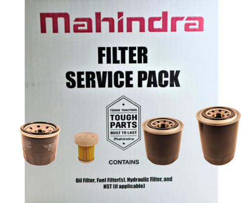 Mahindra Service Kit L1004000196 filter cross reference chart for Max24HST, Max25HST, Max25XLT HST, Max26HST, Max26XLTH, Max28HST, Max28Gear, Max26S, Max26XLTS showing oil, hydraulic, fuel, and HST filter part numbers