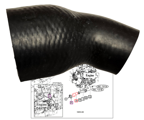 Mahindra Radiator Outlet Hose 12601040200 For 10 Series 6010 Hst Cabin And 6110 Gear Cabin Tractor Engine Cooling System.  Item# 18 Only