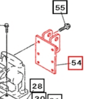 Mahindra mounting bracket, top link 19632442BR0 and alternate 19632442AG0 for Mahindra 2015 Gear, 2015 HST 4WD and 2216 Gear / HST compact tractors, supporting the upper 3-point hitch top link in the hydraulic lift assembly.